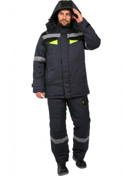 Костюм Ховард 4 кл. пояс, зимний т.сер+черн.+лим. от магазина Рабочий класс