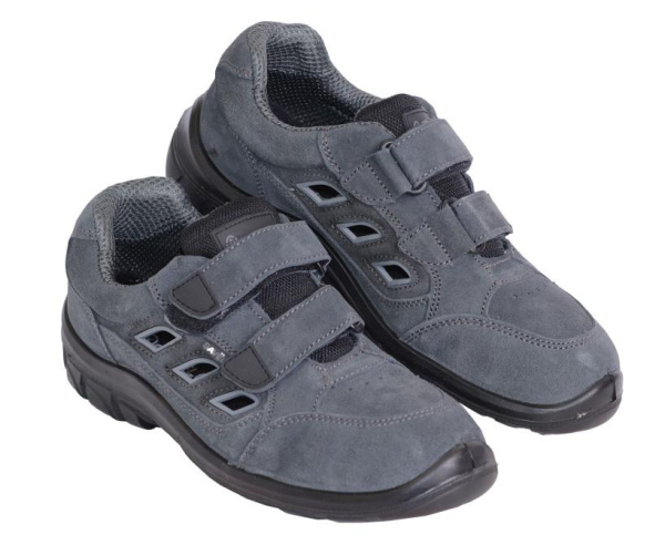 Полуботинки с перфорацией "Универсал", замша (серые), ПКП, ПУ от магазина Рабочий класс