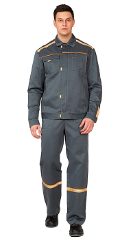 Костюм мужской "Уни-Спец" с п/к, цв. тёмно-серый/оранжевый от магазина Рабочий класс