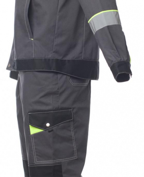 Костюм Корвет с п/к (темно-серый/черный/лимон) от магазина Рабочий класс