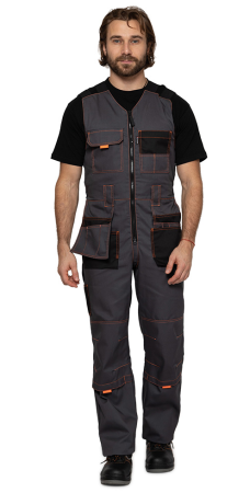 Полукомбинезон Бренд, цв. серый/черный от магазина Рабочий класс