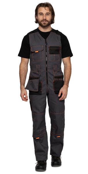 Полукомбинезон Бренд, цв. серый/черный от магазина Рабочий класс