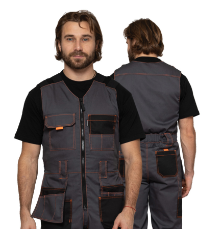 Полукомбинезон Бренд, цв. серый/черный от магазина Рабочий класс