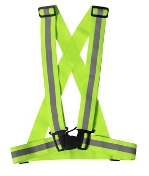Ремень светоотражающий с наплечными лямками, регулируемый размер, цв. зеленый  от магазина Рабочий класс