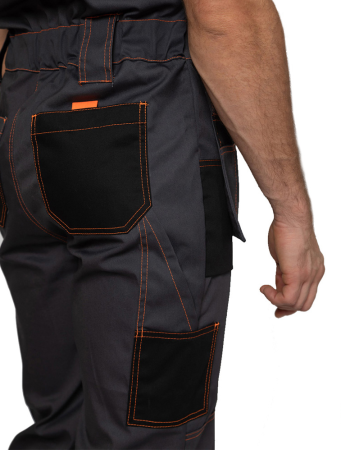 Полукомбинезон Бренд, цв. серый/черный от магазина Рабочий класс