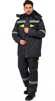 Костюм Ховард 4 кл. пояс, зимний т.сер+черн.+лим. от магазина Рабочий класс