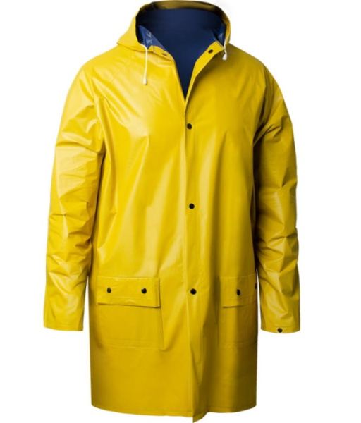 Сверхпрочный дождевик-плащ желтый,двухслойный ПВХ с капюшоном 150мк от магазина Рабочий класс