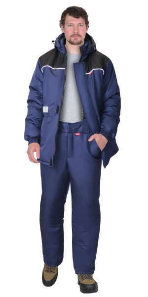 Костюм зимний Сириус-Комфорт, куртка удлин. с брюками, цв. синий/черный тк. Таслан от магазина Рабочий класс