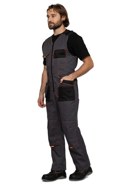 Полукомбинезон Бренд, цв. серый/черный от магазина Рабочий класс