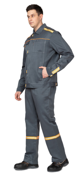 Костюм мужской "Уни-Спец" с п/к, цв. тёмно-серый/оранжевый от магазина Рабочий класс