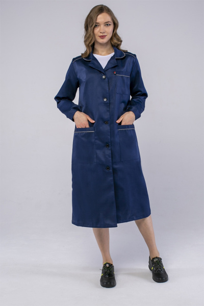 Халат женский ИТР (тк.Смесовая,210), т.синий от магазина Рабочий класс