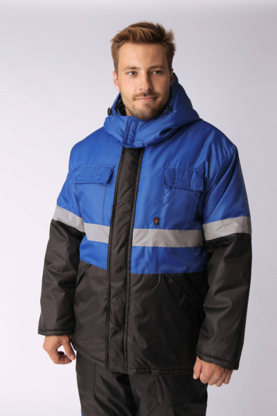 Костюм зимний Мегрес-2 СОП (тк.OxLine,90) п/к, васильковый/черный от магазина Рабочий класс