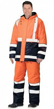 Костюм МАГИСТРАЛЬ-3 куртка+п/к синий с оранж. тк. Оксфорд от магазина Рабочий класс