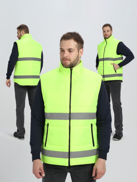 Жилет утепленный сигнальный Ярксион СОП (тк.OxLine,90), лимонный от магазина Рабочий класс