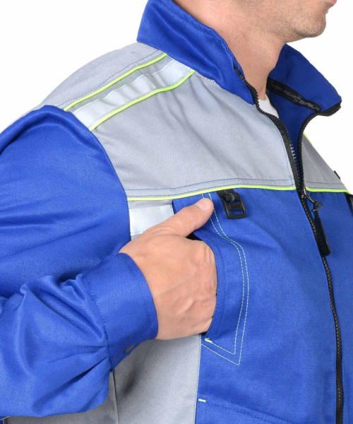 Костюм летний Практик, куртка+п/к., цв. васильковый+св.серый от магазина Рабочий класс