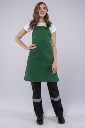 Фартук с грудкой смесовый, цвет зеленый от магазина Рабочий класс