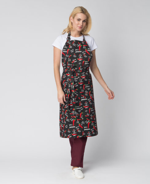 Фартук с грудкой ЧИЛИ (тк. Форвард) черный/чили от магазина Рабочий класс