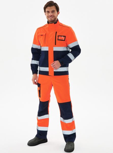 Костюм сигнальный ProfLine Specialist-2 МВО (тк.Смесовая,240) п/к, оранжевый/т.синий от магазина Рабочий класс