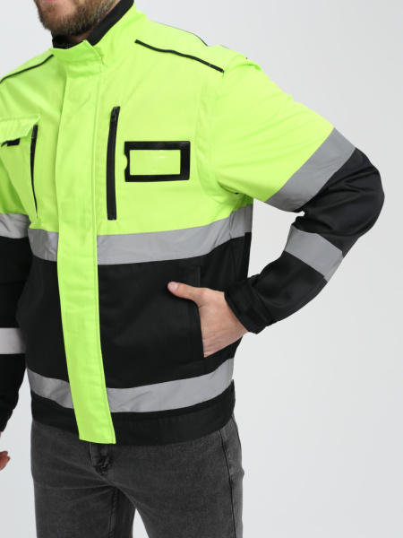 Куртка-трансформер сигнальная Profline Specialist МВО (тк.Смесовая,240), желтый/черный от магазина Рабочий класс