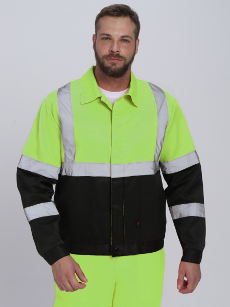 Костюм сигнальный Неон CH (тк.Смесовая,210) п/к, желтый/черный от магазина Рабочий класс