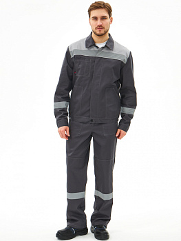 Костюм Липецк-2 СОП CH (тк.Смесовая,280) п/к, т.серый/св.серый от магазина Рабочий класс