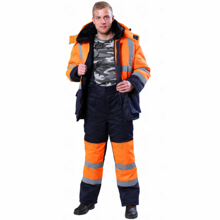 Фото Костюм дорожника зимний СИГНАЛ-3, куртка+брюки с выс. пояс. от магазина Рабочий класс Костюм дорожника зимний СИГНАЛ-3, куртка+брюки с выс. пояс. от магазина Рабочий класс