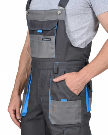 Фото Сириус-Двин, полукомбинезон цв. серый + голубой от магазина Рабочий класс Сириус-Двин, полукомбинезон цв. серый + голубой от магазина Рабочий класс