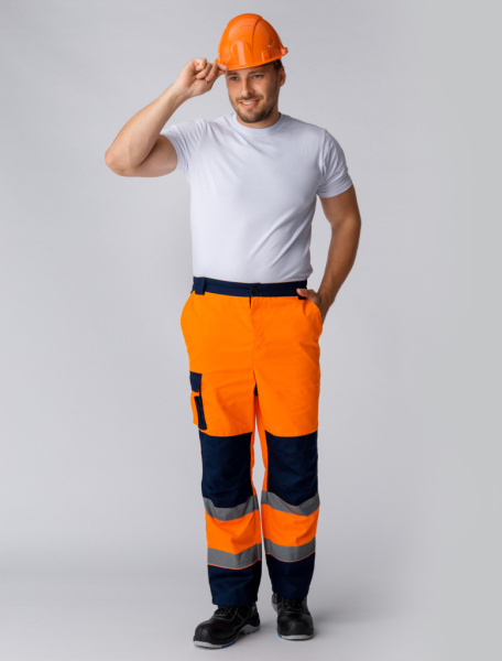 Костюм дорожник Сигнал-1 (тк.Балтекс,210) брюки, оранжевый/т.синий  от магазина Рабочий класс