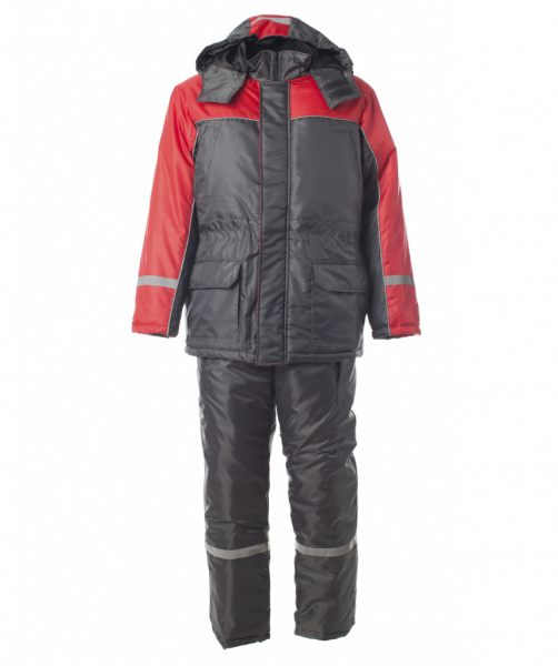 Костюм Балтика, зимний, с п/к, цв. серый с красным от магазина Рабочий класс