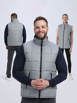 Жилет утепленный Офис (тк.Дюспо), серый  от магазина Рабочий класс
