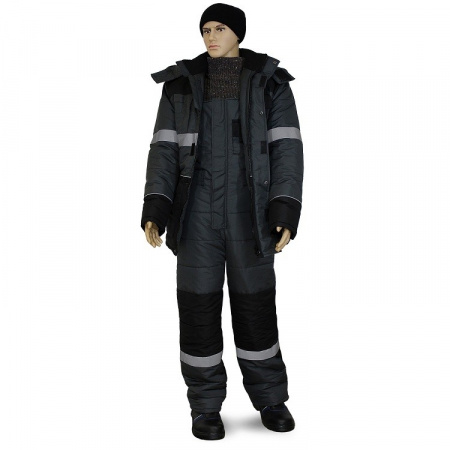 Костюм зимний «НордМен» цв. СЕРЫЙ+ЧЕРНЫЙ 4, особ-й. кл. пояс от магазина Рабочий класс