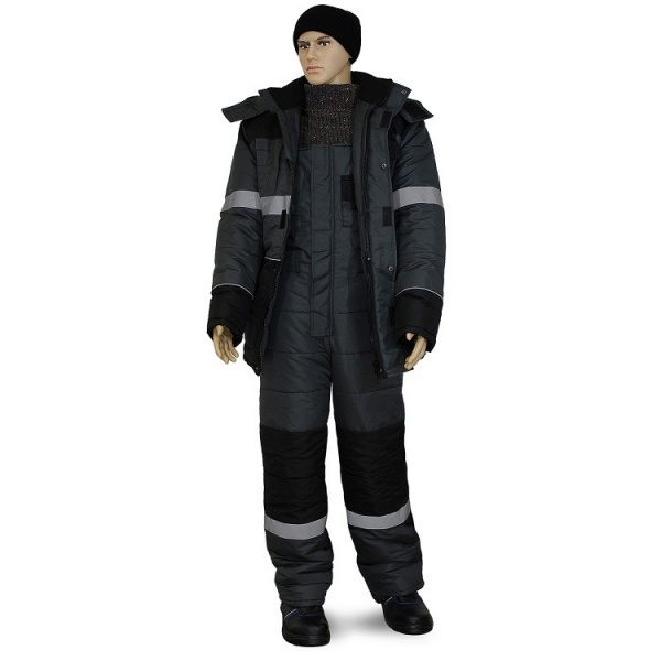 Костюм зимний «НордМен» цв. СЕРЫЙ+ЧЕРНЫЙ 4, особ-й. кл. пояс от магазина Рабочий класс