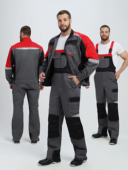 Костюм Формула-2 CH МВО (тк.Смесовая,240) п/к, серый/черный/красный от магазина Рабочий класс