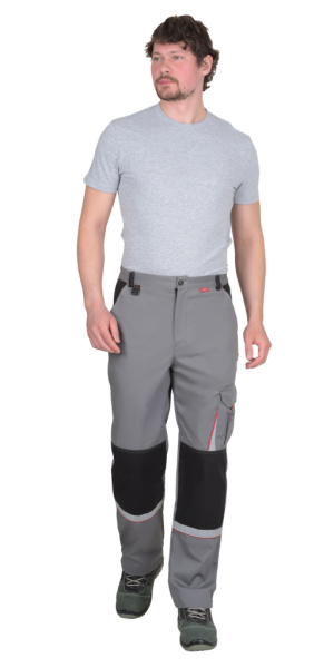 Брюки СИРИУС-СТАН ср-серые с черной и красной отделкой от магазина Рабочий класс