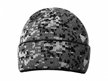 Шапка трикотажная двухслойная камуфляж серый "цифра" GU002 от магазина Рабочий класс