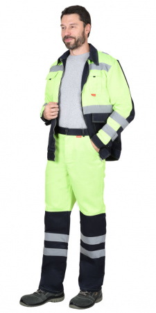 Костюм Сириус-Магистраль-Люкс, куртка, брюки цв. неоновый с синим и СОП от магазина Рабочий класс