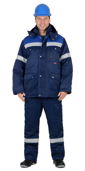 Костюм "СИРИУС-ТИТАН" зим: куртка дл., п/к. т.синий с васильковым и СОП-50мм. от магазина Рабочий класс