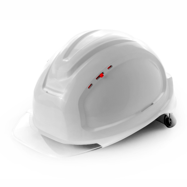 Каска защитная СОМЗ-80 Абсолют Престиж RAPID белая, прозрачный козырек от магазина Рабочий класс