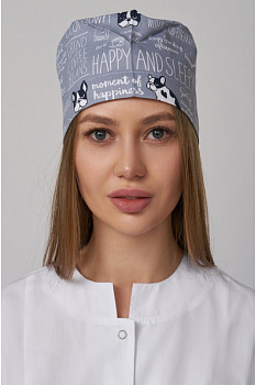 Колпак Хлопок р. 57-59 Мопсы на сером от магазина Рабочий класс