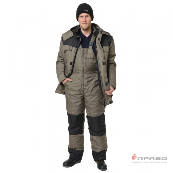 Универсал, костюм утепленный мужской хаки/черный от магазина Рабочий класс