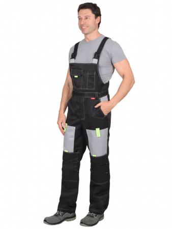 Костюм Фаворит с п/к (черный/светло-серый с лимонной отделкой) от магазина Рабочий класс