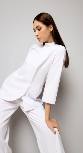 Костюм L063/N061 женский Агас, рукав 3/4 цв. белый  от магазина Рабочий класс