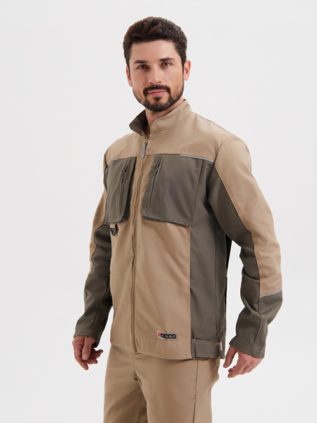 Костюм "ДРИМ" куртка+брюки, тк. смесовая (60% хлопок, 40% п/э), плотность 270 г/м2, цв. беж/олива от магазина Рабочий класс