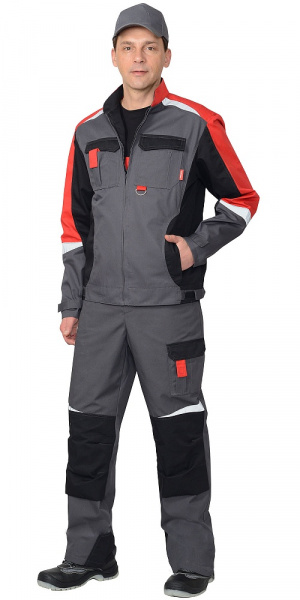 Костюм Фаворит-Мега с п/к, с СОП (серый/красный/черный) от магазина Рабочий класс