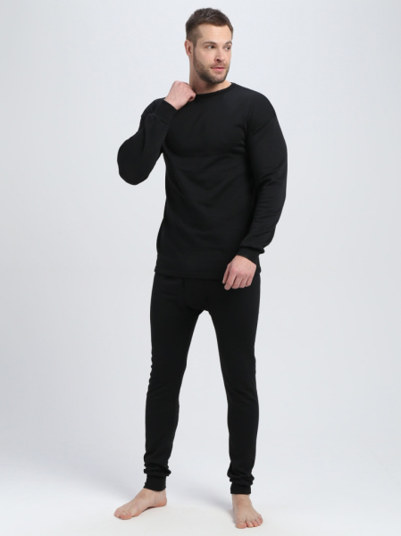 Белье трикотажное с начесом (тк.Трикотаж,205), черный от магазина Рабочий класс