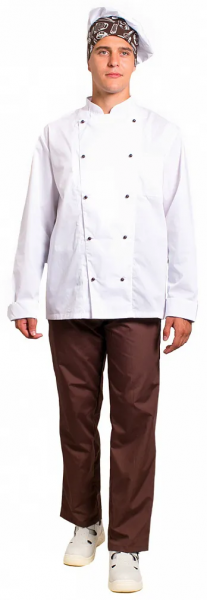 Костюм муж. повара ШОКОЛАД цв. коричн.+бел. от магазина Рабочий класс