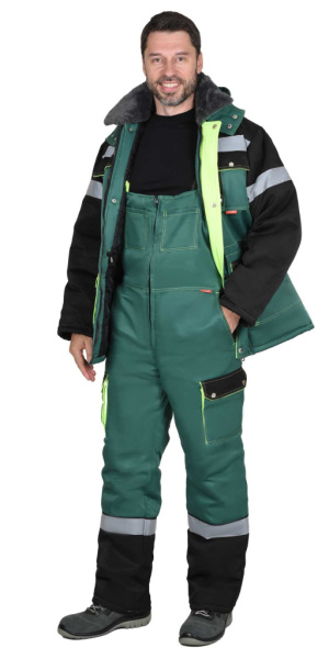 Костюм "СИРИУС-ТИТАН" зим: куртка дл., п/к. зеленый с черным и СОП-50мм. от магазина Рабочий класс