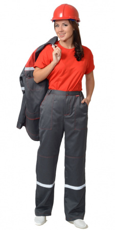 Костюм женский Механик с брюками, с СОП (серый/красный) от магазина Рабочий класс