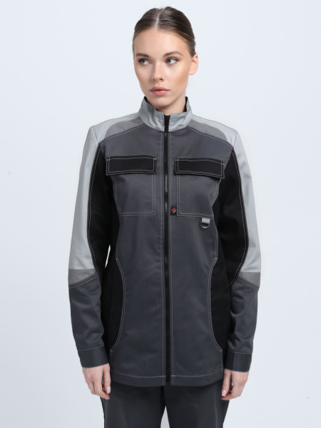Костюм женский Вектрон-1 (тк.Смесовая,240) брюки, т.серый/св.серый/черный от магазина Рабочий класс