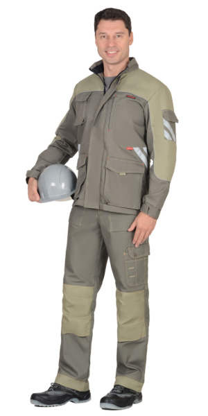 Куртка Вест-Ворк удлиненная, цв. т.оливковый со св.оливковым пл. 275 г/кв.м от магазина Рабочий класс